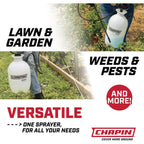 Chapin 2-Gallon Pump Sprayer, Reliable Spray For Daily Use | Lightweight Tank; For Home And Garden Use, For Weed Control, Plant Feeding And Cleaning With Adjustable Nozzle And Long Hose