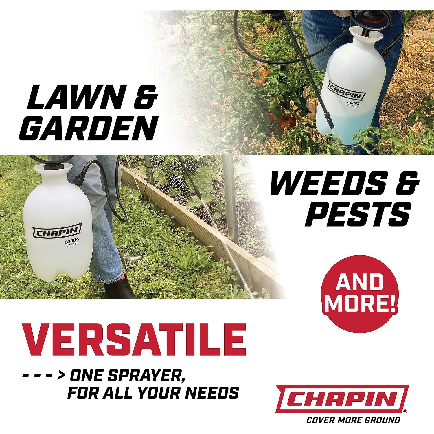 Chapin 2-Gallon Pump Sprayer, Reliable Spray For Daily Use | Lightweight Tank; For Home And Garden Use, For Weed Control, Plant Feeding And Cleaning With Adjustable Nozzle And Long Hose
