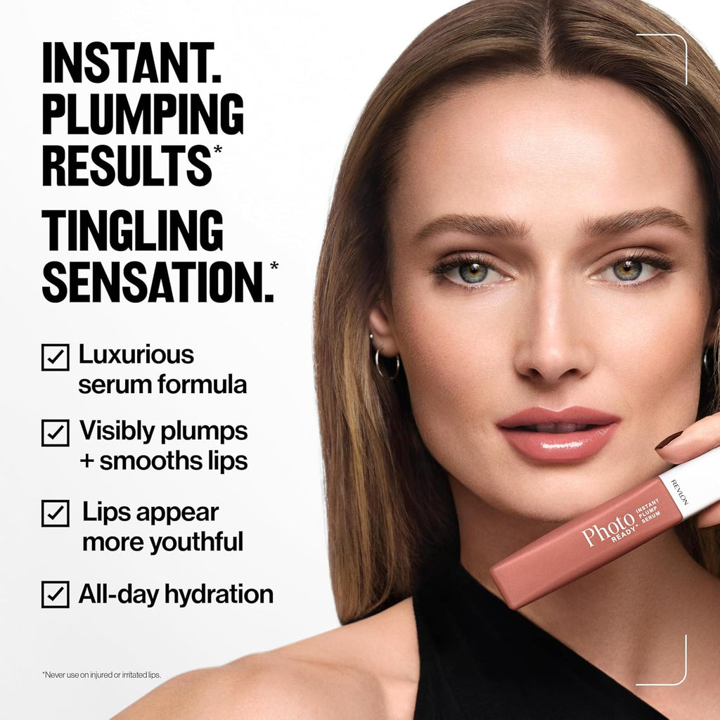 REVLON PhotoReady Instant Plump Serum, Plumping Gloss, Hydrating, Non-Sticky & High Shine Finish, 005 Heatonist, 0.25 fl oz