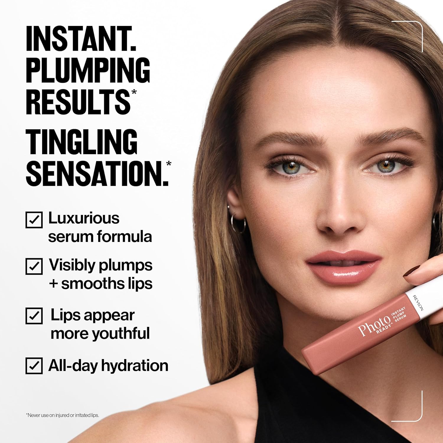 REVLON PhotoReady Instant Plump Serum, Plumping Gloss, Hydrating, Non-Sticky & High Shine Finish, 005 Heatonist, 0.25 fl oz