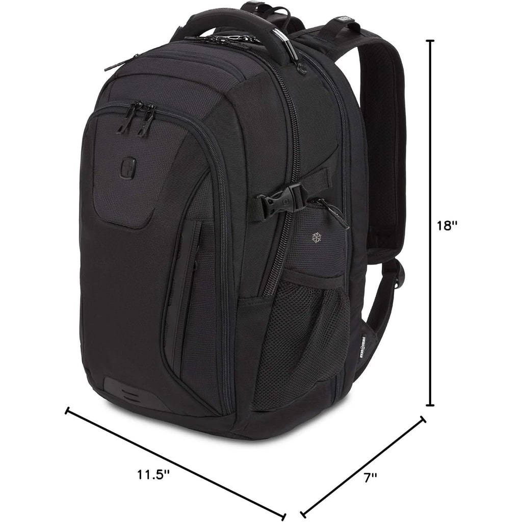 Swissgear Travel Tech Elite Laptop Backpack – Fits Laptops Up To 16” – Scansmart Tsa-Friendly Backpack With Usb Port, Shoe Compartment & Organizer Pockets – Black