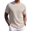 Coofandy Men'S Waffle T-Shirts Short Sleeve Casual Crew Neck Shirt Summer Plain Pullover Tees