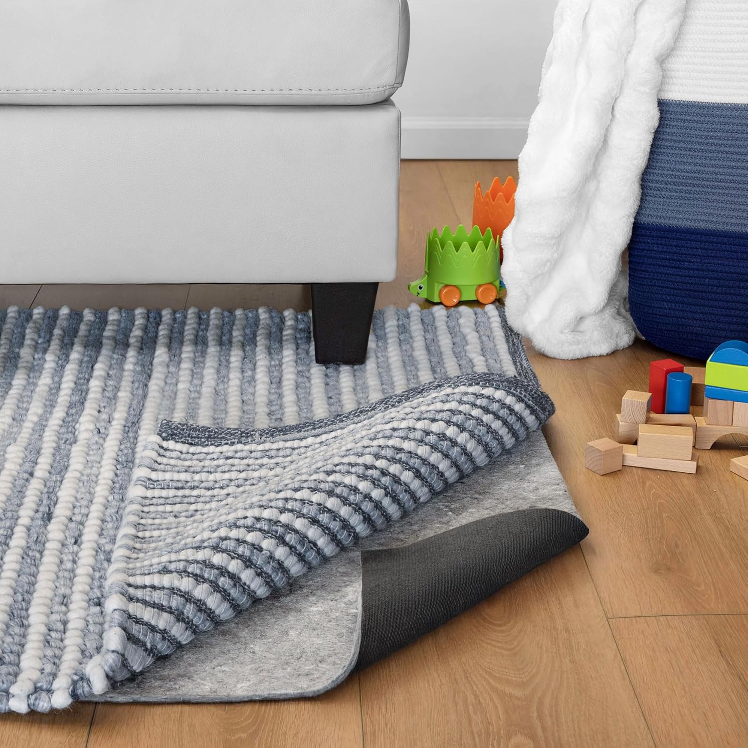 RUGPADUSA - Dual Surface - 8'x10' - 1/4" Thick - Felt + Rubber - Non-Slip Backing Rug Pad - Safe for All Floors