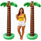 Giant Inflatable Palm Trees - 2 Pack - 6 Foot Super Sturdy Trees For Luau Parties, Beach Decor, Poolside Ambiance, Tropical Theme Decor & Outdoor Fun, Easy Inflation