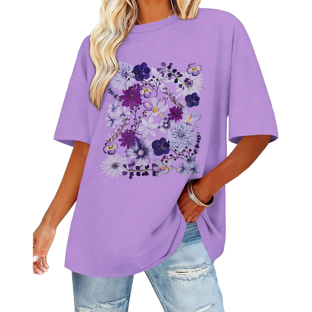 Womens Oversized T Shirts Loose Fit Graphic Tees Summer Casual Short Sleeve Tops 2026