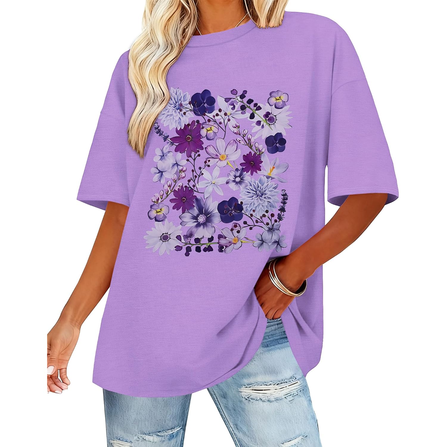 Womens Oversized T Shirts Loose Fit Graphic Tees Summer Casual Short Sleeve Tops 2026