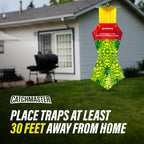 Catchmaster Japanese Beetle Traps W/Rain-Proof Cap 6-Pack & Dual Lure, Beetle Bag Trap, Hanging Beetle Catcher, Pest Control For Backyard & Garden, Plants, Trees, Vegetables & Flowers