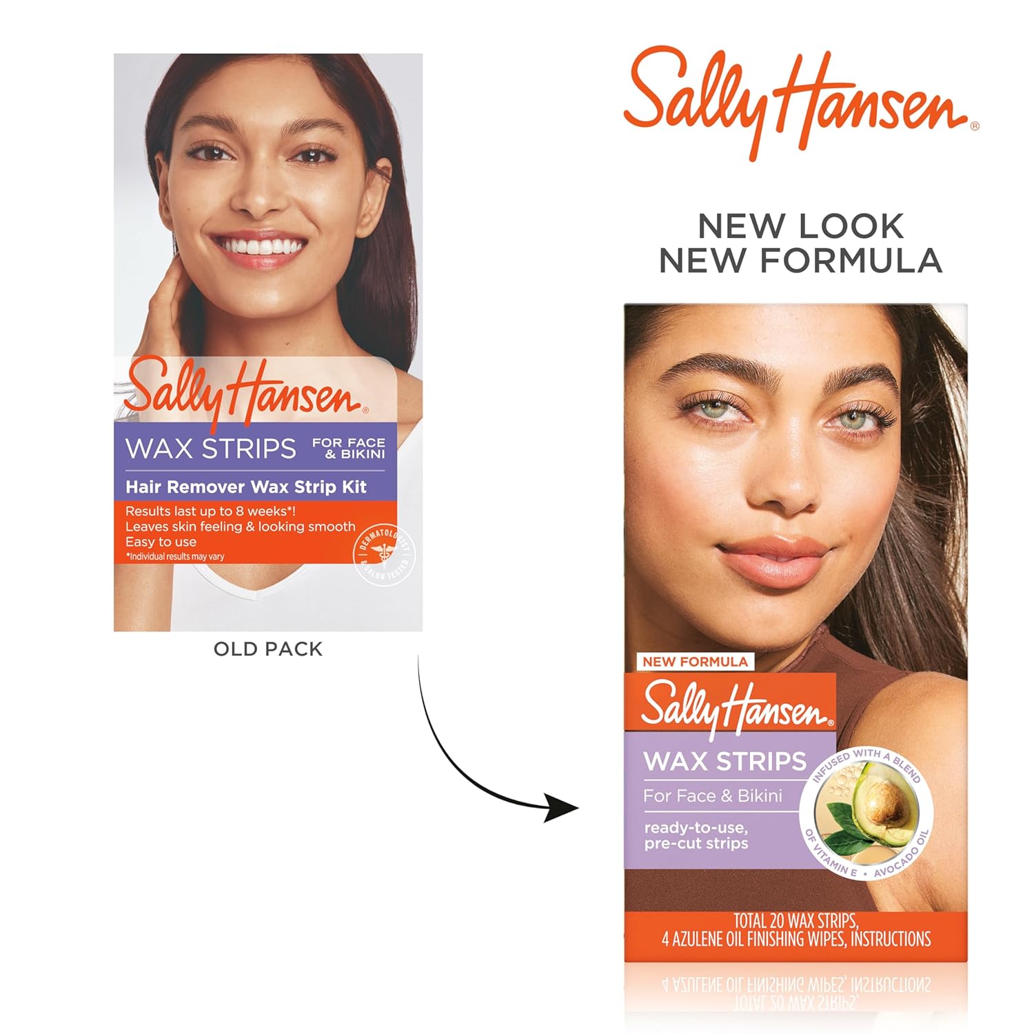 Sally Hansen Wax Kit Wax Strips for Face & Bikini| Vegan, Dermatologist Tested, Long-Lasting Smooth Skin | 20 Count