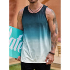Vogstart Mens Hawaiian Beach Tank Tops Summer Vacation Muscle Top Graphic Sleeveless Shirts (S-3Xl)