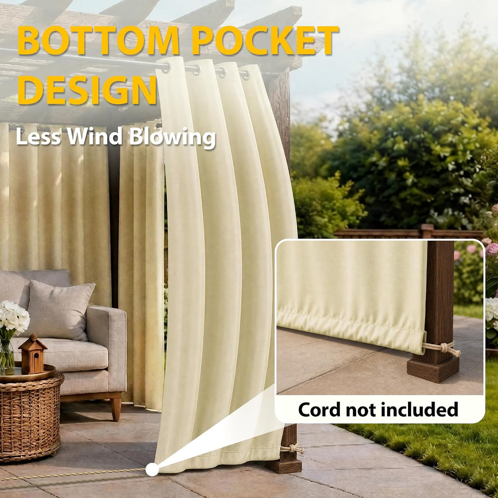 Bonzer Waterproof Outdoor Curtains For Patio