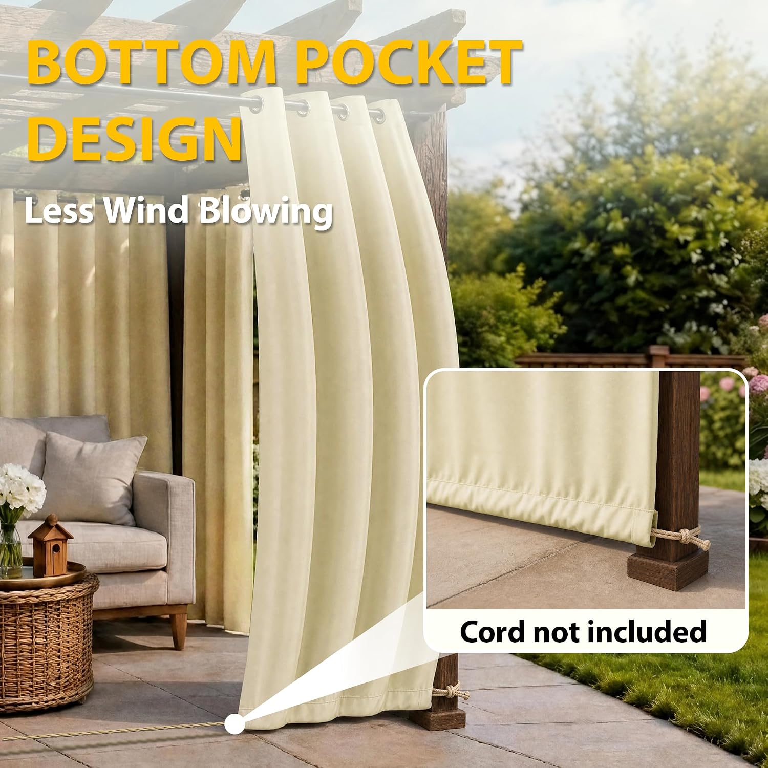 Bonzer Waterproof Outdoor Curtains For Patio