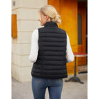 Women'S Quilted Puffer Vest Lightweight Sleeveless Puffy Jacket | Padded Gilet Outerwear,Warm,Wind,Moisture-Resistant,Stand Collar,Zip-Up,Inner Pockets,Winter,Casual,Outdoor
