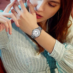 OIDEA Stretch Band Watches for Women: Bohemia Easy Reader Elastic Watch Large Face Big Number Analog Quartz Bracelet Watch Expansion Band Wristwatch