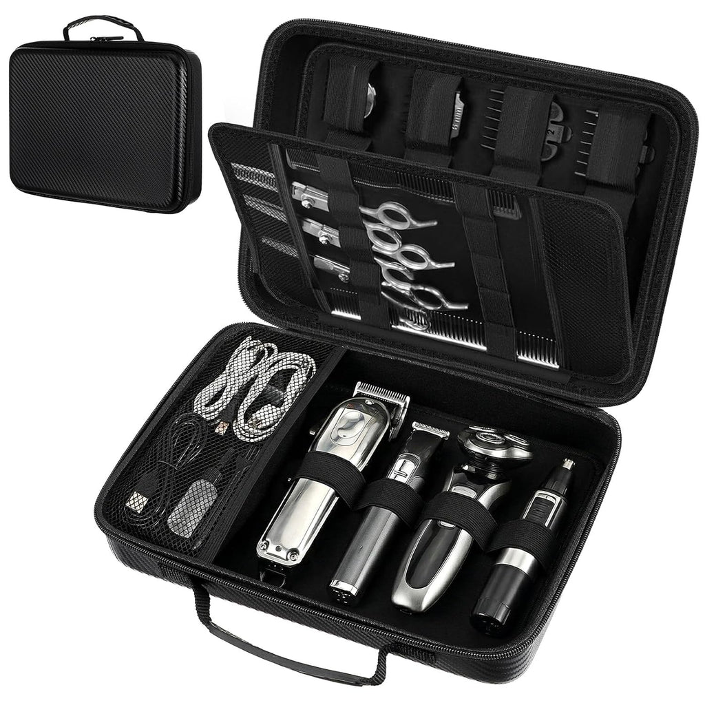 Hard Travel Case For Hair Clippers Barber Accessories Bag Hair Cutting Barber Supplies Organizer Bag Trimmer Organizer Storage Clipper Case Hairs Tool Bags For Men Grooming Kits