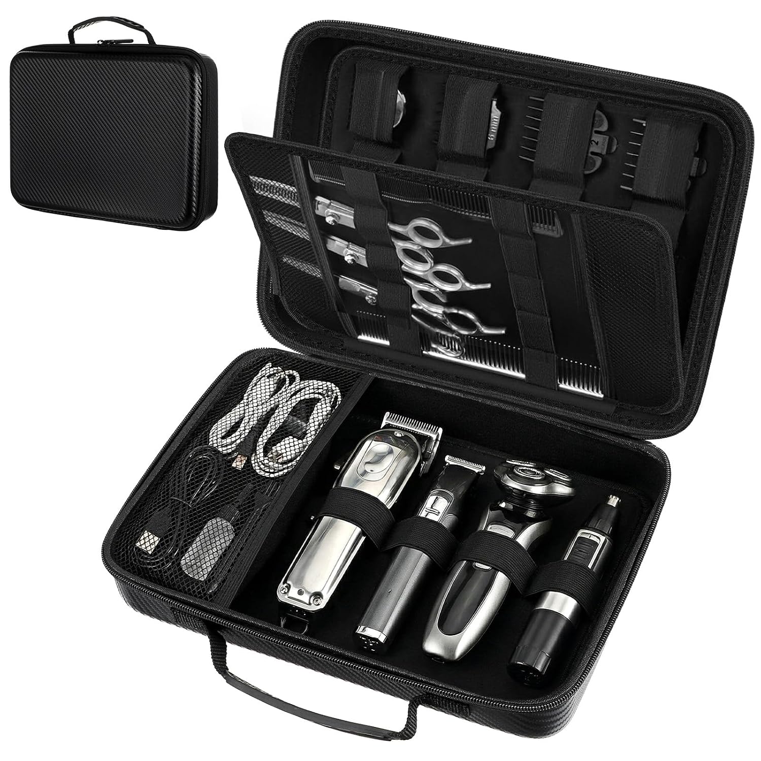 Hard Travel Case For Hair Clippers Barber Accessories Bag Hair Cutting Barber Supplies Organizer Bag Trimmer Organizer Storage Clipper Case Hairs Tool Bags For Men Grooming Kits
