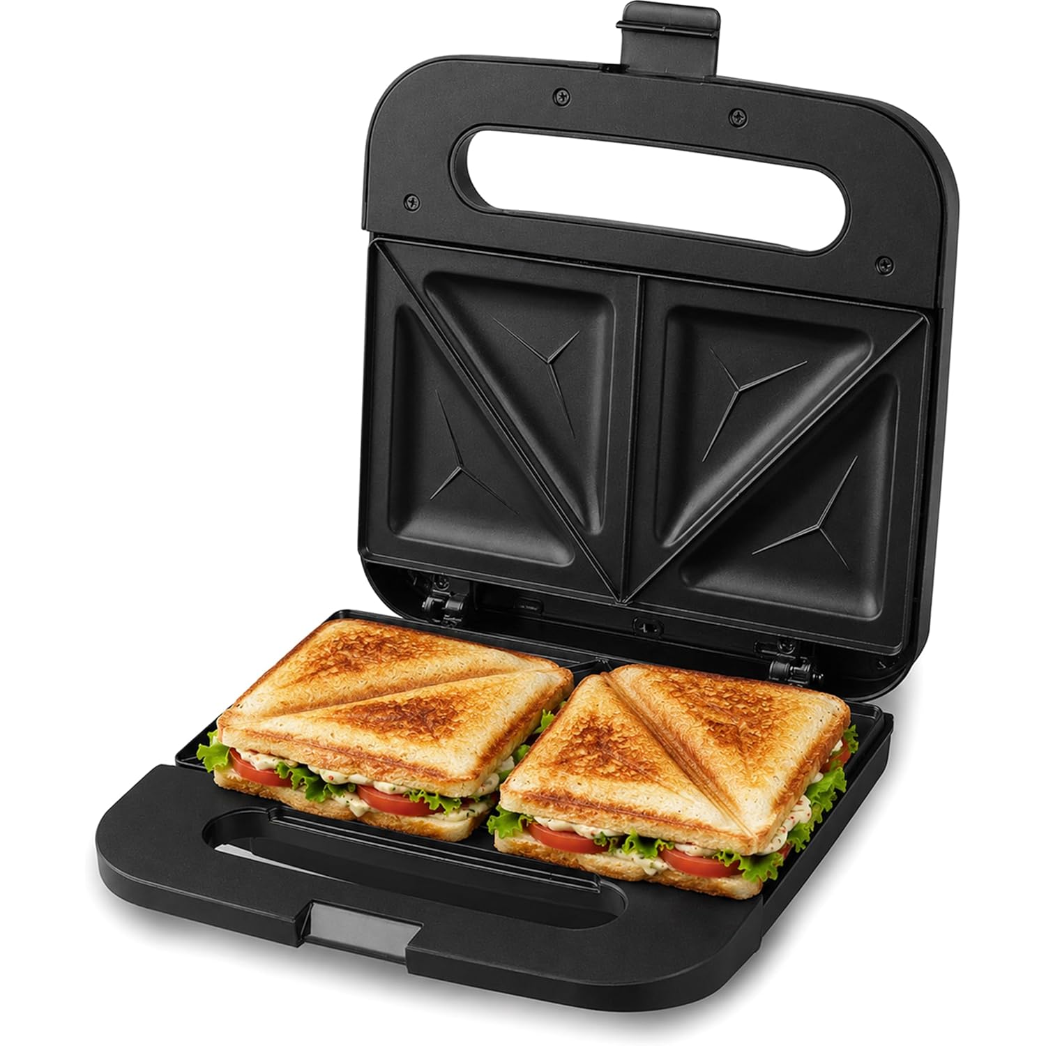 Elite Gourmet ESM2207XSS Sandwich Panini Maker Grilled Cheese, Machine Tuna Melt Omelets Non-stick Cooking Surface, 2 Slice, 750 Watts, Stainless Steel