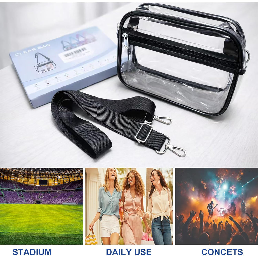 Oraben Clear Bag for Stadium Events Clear Purse Stadium Bag Satchel Handbags for Sports Events Concerts Festivals | Stadium Approved, Waterproof, Stylish, Sturdy