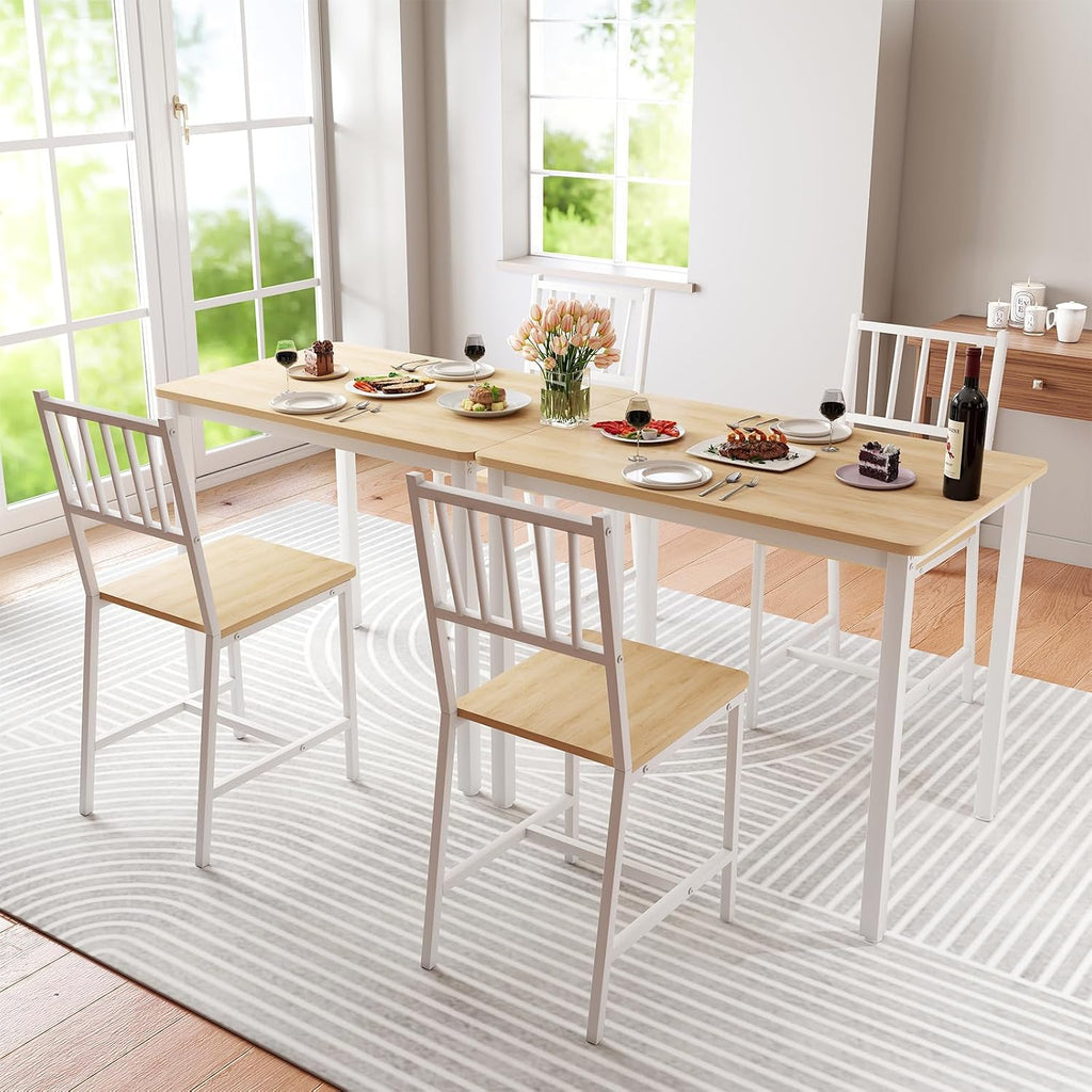 Small Space 3 Piece Dining Table Set For 2, Compact Kitchen Table Set With 2 Chairs & Adjustable Feet, Modern Breakfast Nook Furniture For Apartment, Dorm, Or Home, White