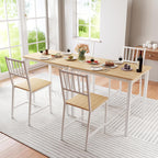 Small Space 3 Piece Dining Table Set For 2, Compact Kitchen Table Set With 2 Chairs & Adjustable Feet, Modern Breakfast Nook Furniture For Apartment, Dorm, Or Home, White