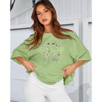 Rosemia Oversized Tshirts For Women Summer Short Sleeve Round Neck Graphic Tee Shirt