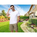 Qpngrp Men'S 9" Inseam Stretch Waist Zipper Cargo Shorts With 6 Pockets