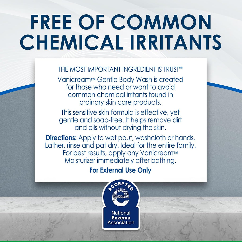 Vanicream Gentle Body Wash -12 Fl Oz - Formulated Without Common Irritants For Those With Sensitive Skin