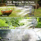 Dr.Prepare Outdoor Misting Fan Kit, 16.4Ft Mist Hose Mister Fan, Water Misters For Cooling For Patio Backyard, Portable Misting System, Independent Valve For Control