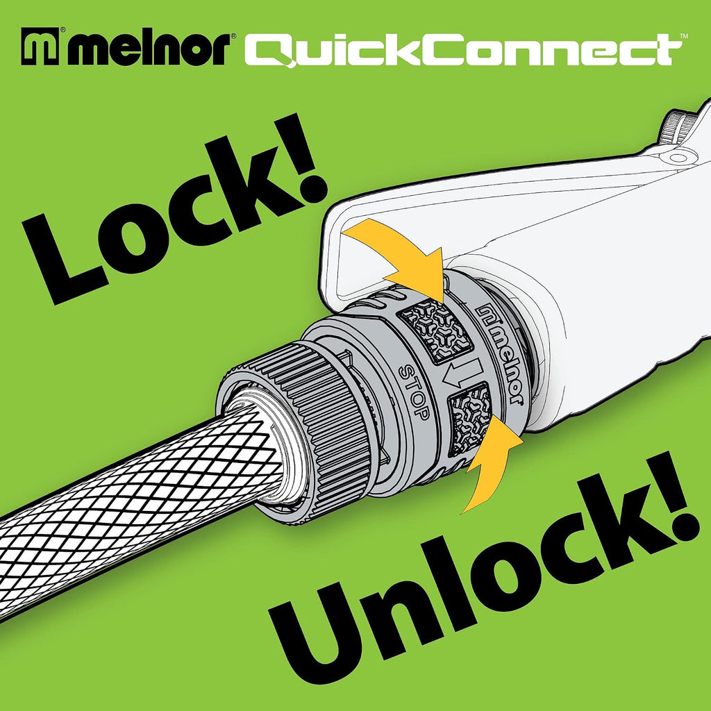 Melnor 65175Amz 6 Piece Quick Connect Starter Set Connector Bundle, Product Adapter, Product End Connector, Black, Grey