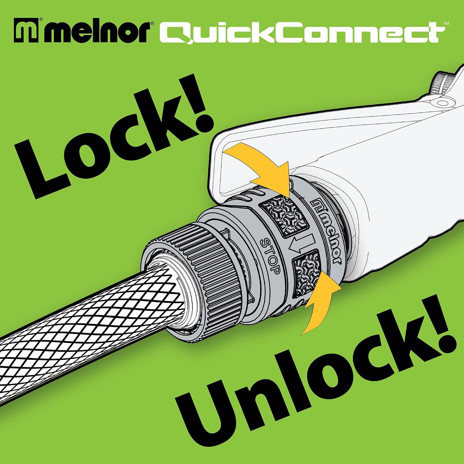 Melnor 65175Amz 6 Piece Quick Connect Starter Set Connector Bundle, Product Adapter, Product End Connector, Black, Grey