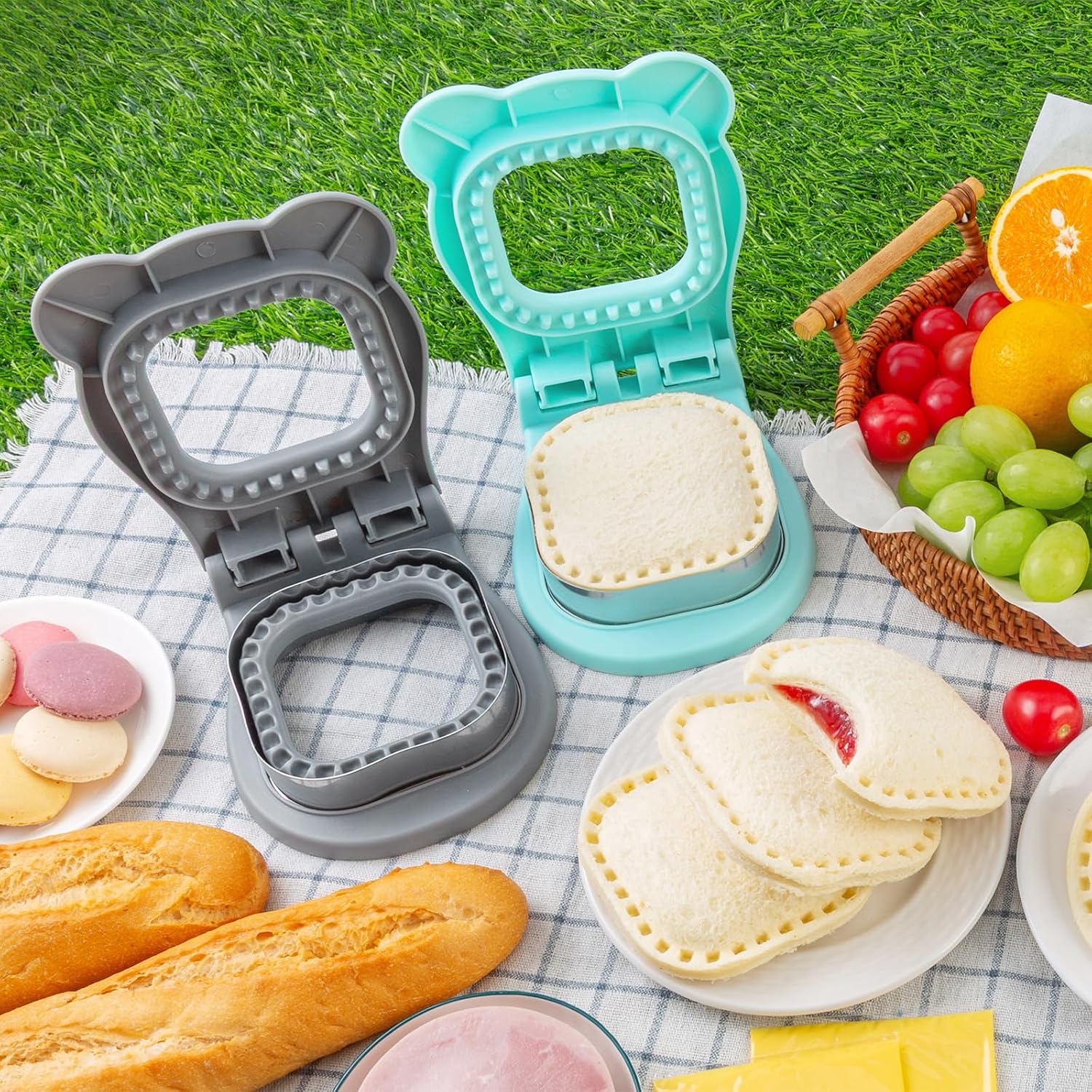 Nifogo Large Uncrustable Sandwich Cutter Maker For Kids | Sandwich Cutter And Sealer, Leak-Proof Seal, Stainless Steel & Pp Plastic, For Children Boys Girls Lunch Breakfast
