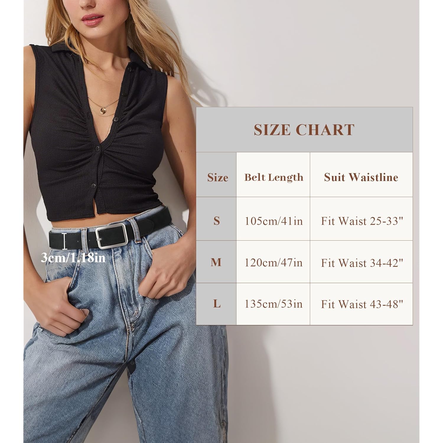 XZQTIVE Women Suede Belts for Women Fashion Leather Belts With Silver Buckle Ladies Waist Belt For Jean Pant Dress