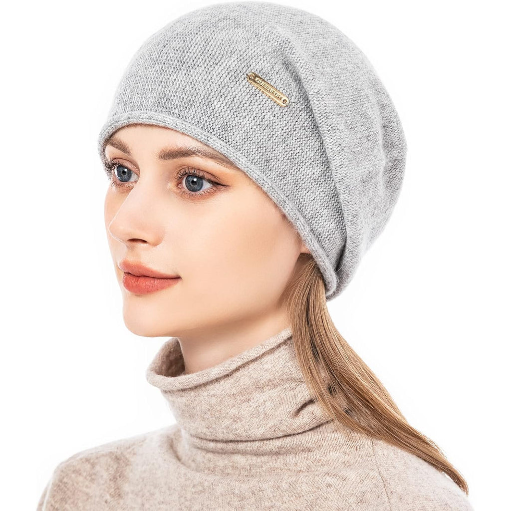 Knit Slouchy Beanie Hats For Women Cashmere Ski Cap Knitted Wool Soft Warm Winter Hat