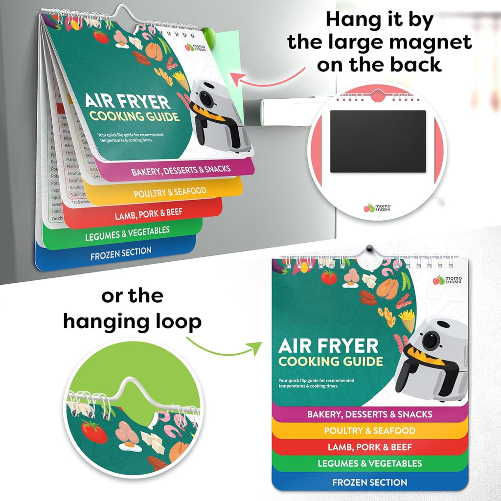 Air Fryer Cheat Sheet Magnets Cooking Guide Booklet - Air Fryer Cookbooks - Air Fryer Liners - Air Fryers Kitchen Gifts Gadgets 2026 - Air Fryer Accessories - Air Fryer Cooking Guide