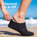 Seekway Water Shoes Quick-Dry Aqua Socks Barefoot Slip-On For Beach Pool Swim River Yoga Lake Surf Women Men Black Sk001