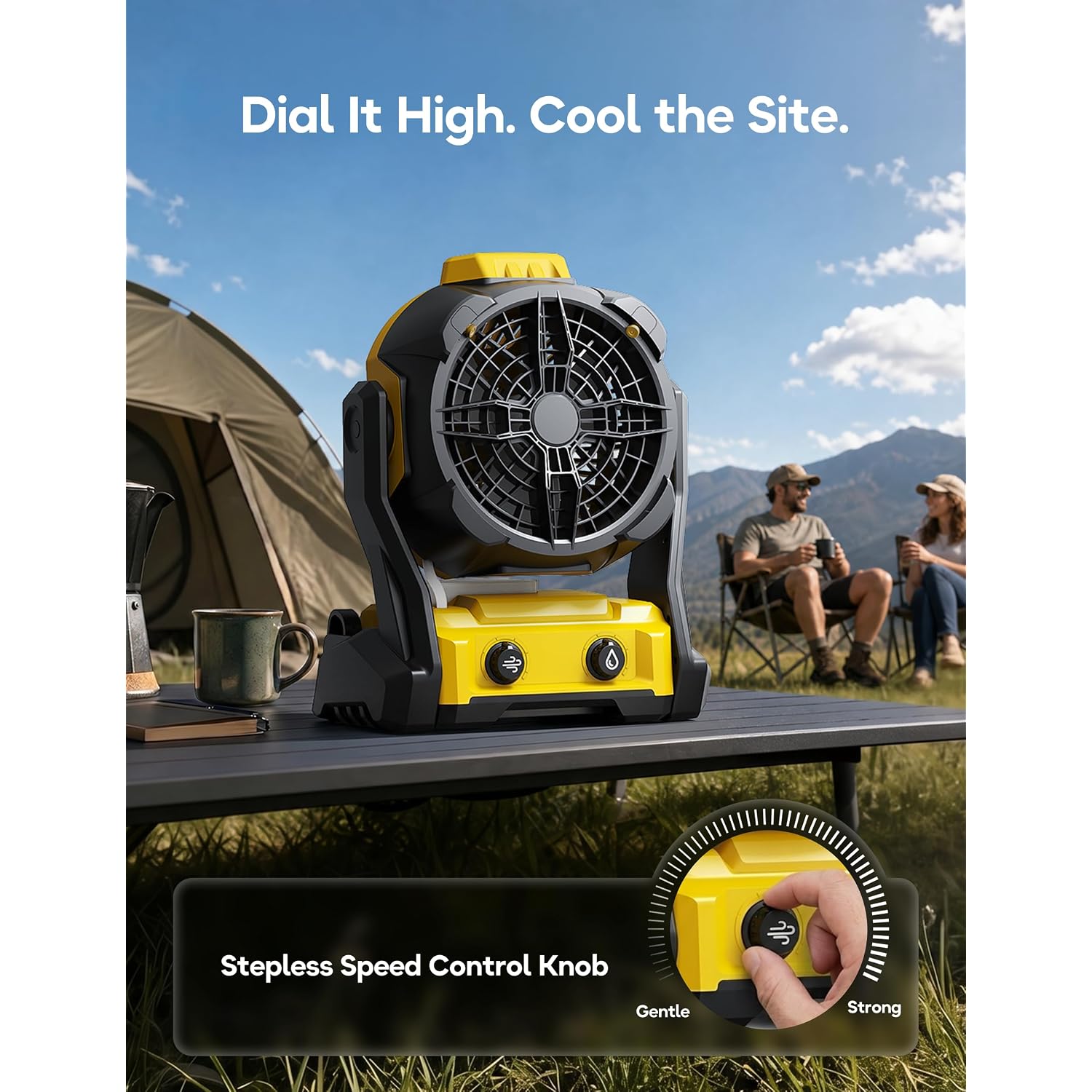 Deforce Portable Misting Fan, For Dewalt 20V Max Battery, Cordless Personal Fan For Outdoor Cooling, Variable Speed, Hook For Hanging, Jobsite, Camping, Usb Port, Outdoor&Indoor Use(Bare Tool Only)