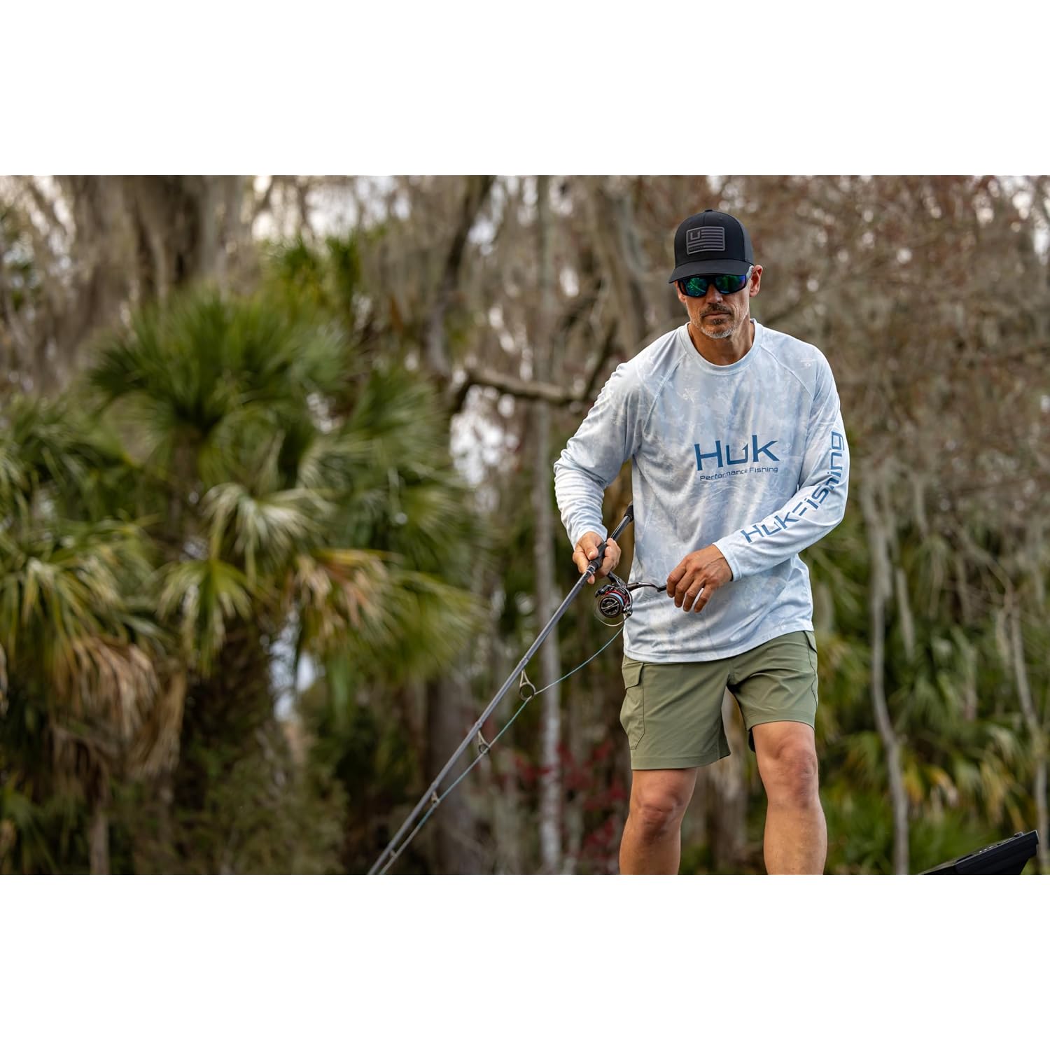 Huk Men'S Creekbed Cargo Short, 7" Performance Fishing Cargo Shorts