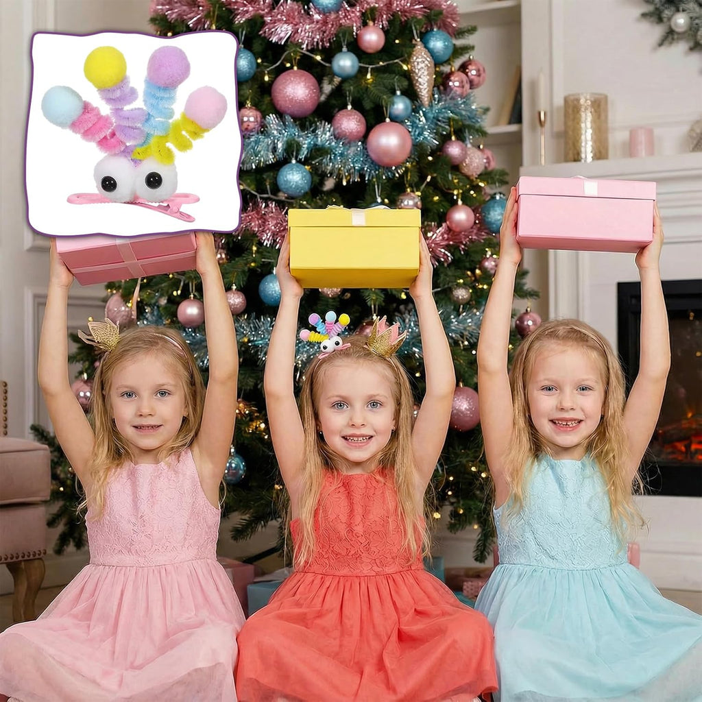 4 Pcs Fluffy Pom Poms Hair Clips Funny Plush Duckbill Hairpins Hair Barrettes Kawaii Cartoon Clips Non Slip Crazy Hair Day Accessories for Long Short Hairs Party Styling