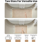 Waffle Bath Mat Set, Non Slip Bathroom Rugs Sets 2 Piece, Ultra Absorbent Long Bath Rug Runner For Bathroom Boho Chic Decor, Machine Washable Floor Mats, Brown & White, 20"×47" Plus 18"×30"