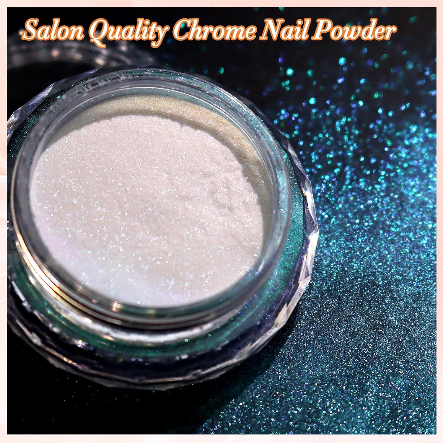 FNNZ Unicorn Chrome Nail Powder, Aurora Unichrome Mermaid Aurora Pigment Pearlescent Nail Art Glitter Dust Decoration for Home DIY Salon Manicure - Ocean Glimmer