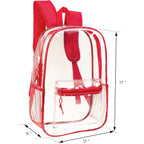 Moda West 24 Pack 17Inch Wholesale Bulk Clear Backpack In 6 Assorted Color