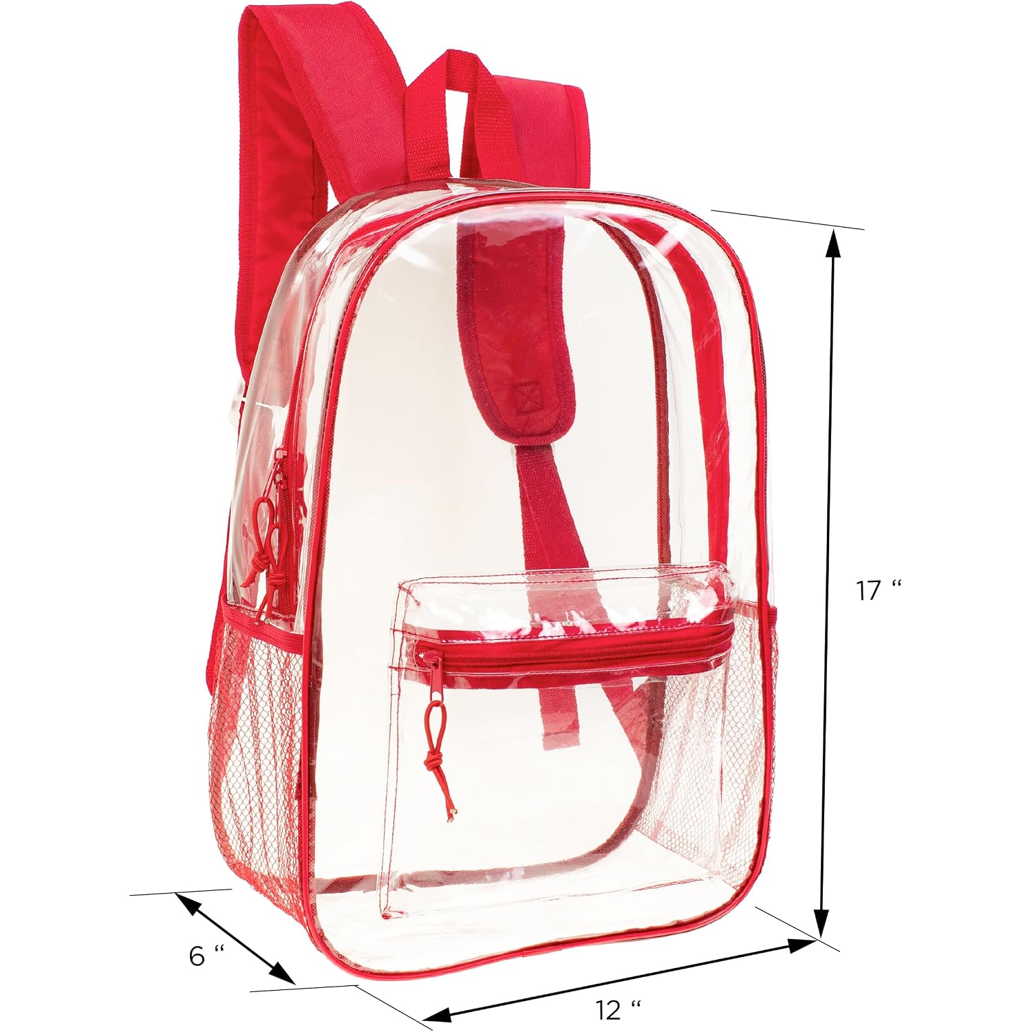 Moda West 24 Pack 17Inch Wholesale Bulk Clear Backpack In 6 Assorted Color
