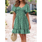 Ueal Womens Cute Floral Smocked V Neck Flutter Sleeve Sundress With Pockets Casual Spring Summer Dresses For Women 2026