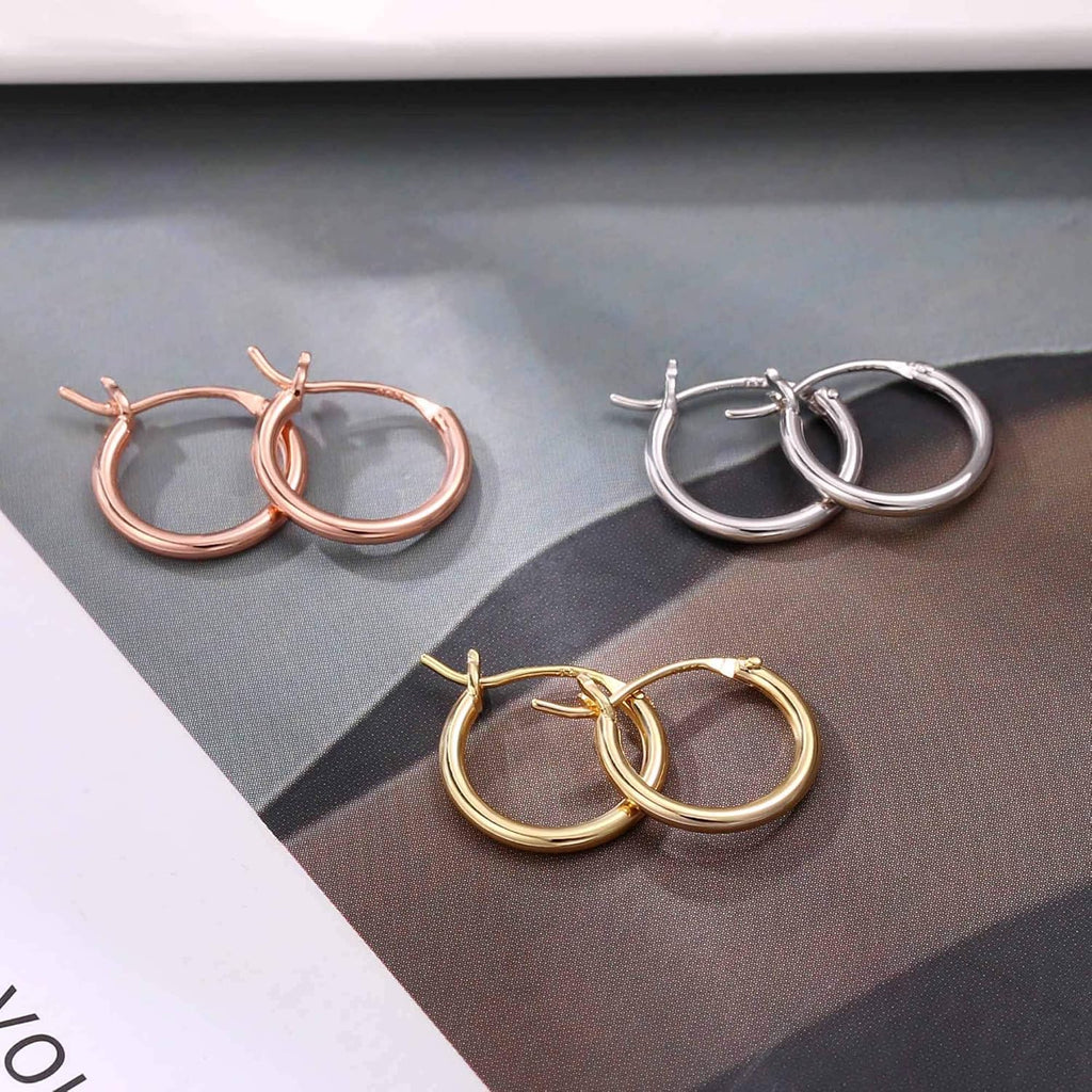 M MOOHAM Gold Plated Hoop Earrings for Women - Hypoallergenic 14K Gold Plated Hoops Earrings Set for Sensitive Ears Earring Stack for Women Trendy Jewelry Gifts Lightweight 13-60mm