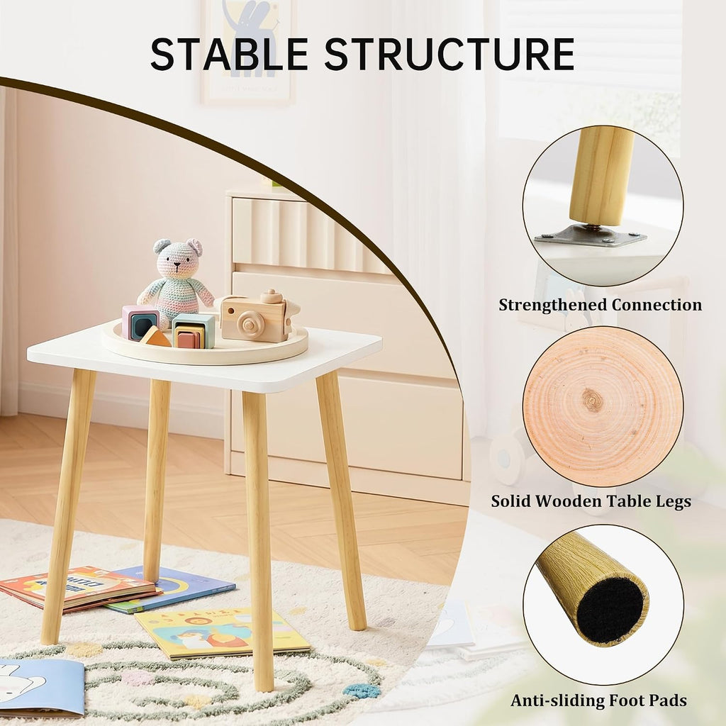 Small Side Table, Modern Wood Mini Coffee Table, Easy Assembly Compact End Table For Living Room Bedroom Sofa, Minimalist White Accent Furniture For Small Spaces