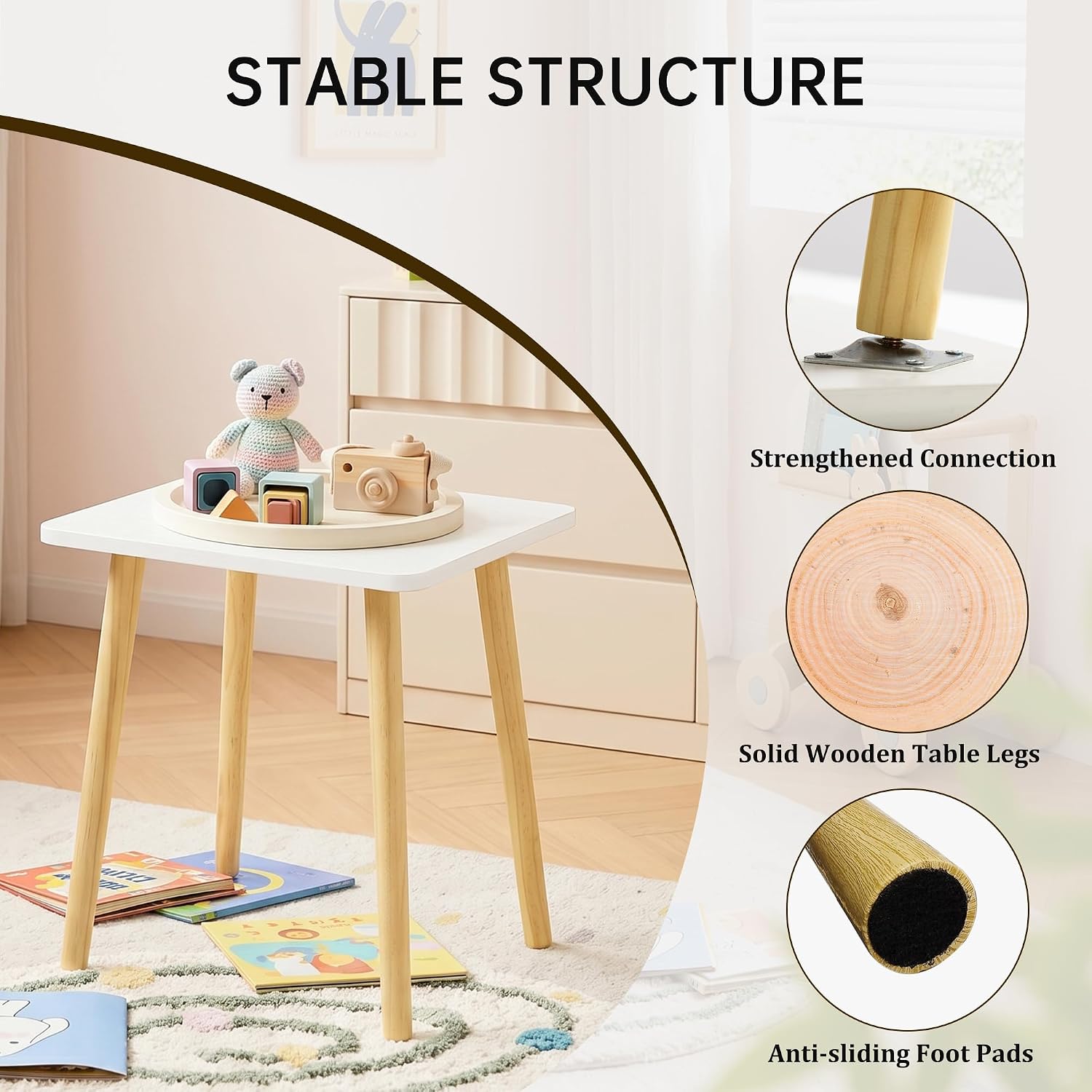 Small Side Table, Modern Wood Mini Coffee Table, Easy Assembly Compact End Table For Living Room Bedroom Sofa, Minimalist White Accent Furniture For Small Spaces