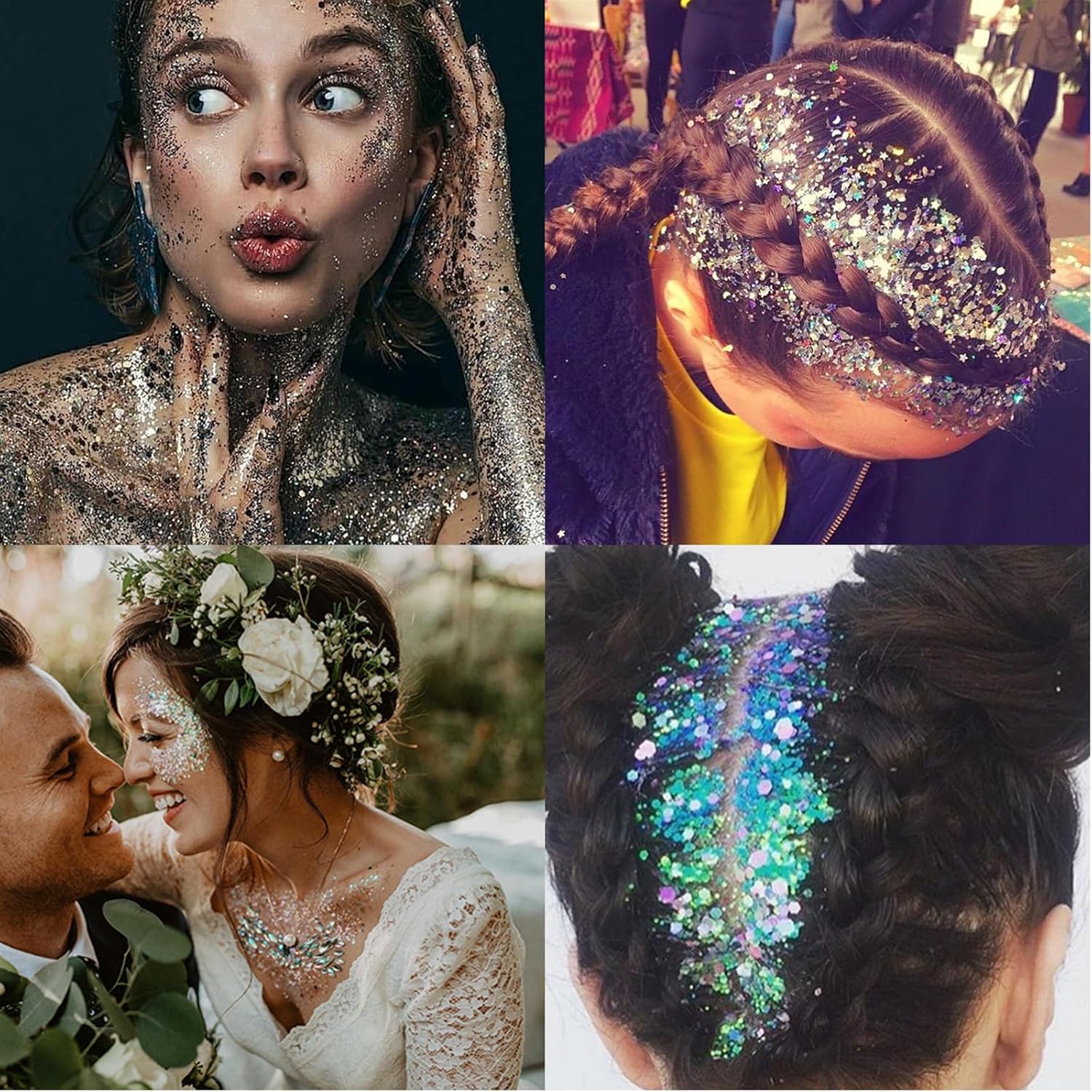 Body Glitter Face Glitter Makeup Festival Glitter, 20 Colors Face and Body Glitter Gel, Hair Glitter Gel, Body Makeup