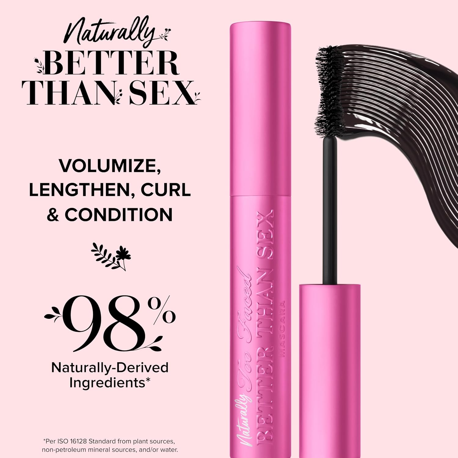 Too Faced Naturally Better Than Sex Mascara | Volumizing, Nourishing, Curling + Safe For Sensitive Eyes