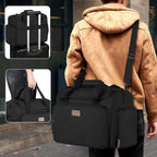 Large Insulated Hairdresser Bag With A Semi Detachable Divider And 2 Removable Pouches, Hairstylist Traveling Bag Holds Various Hair Cutting Tools, Black