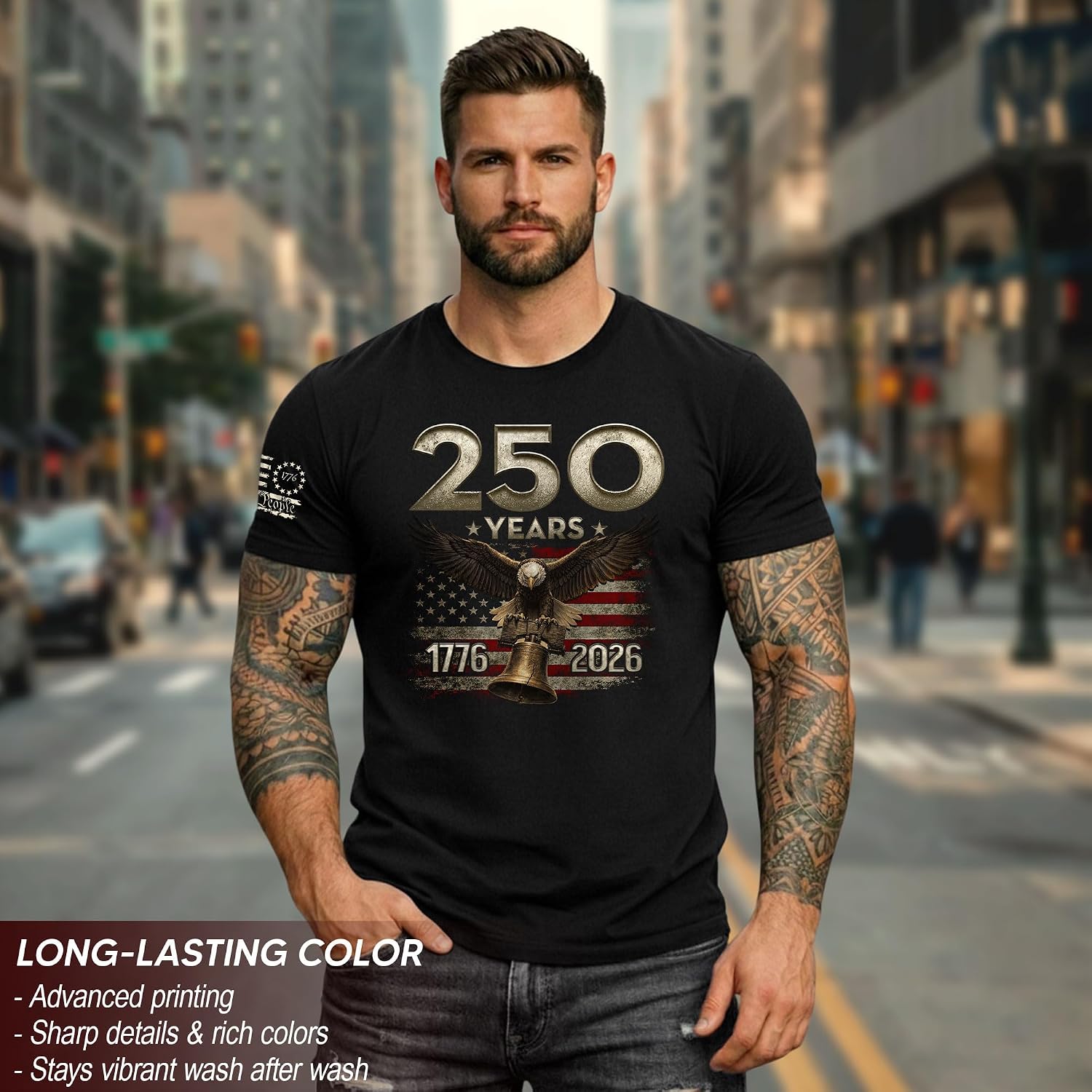 Patriotic Shirts For Men, 250Th Independance Shirt | This Patriotic American Flag Shirt Honors The 250Th Independence Milestone, Delivering A Comfortable, Casual Fit For Men.