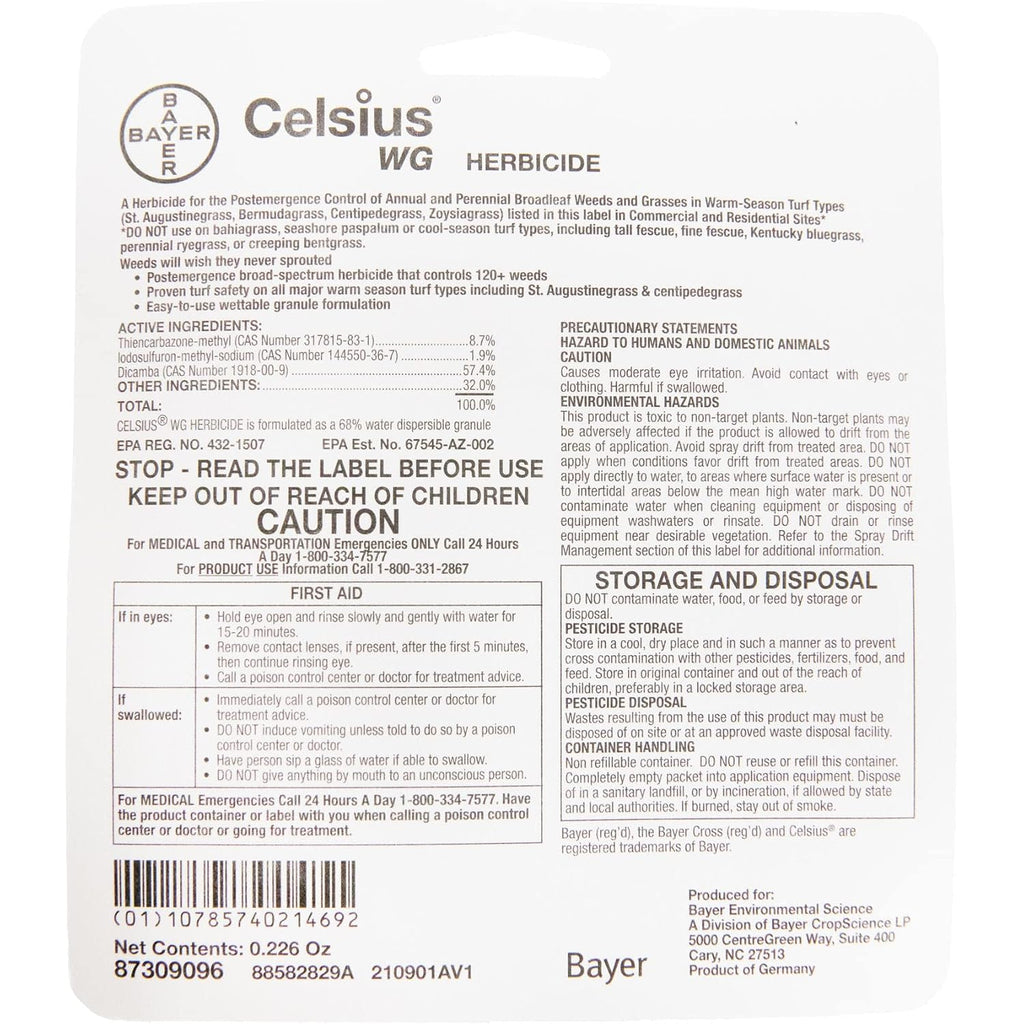 Prime Source Celsius Wg - 0.226 Oz Easy Mix Packet-Post Emerge Weed Control